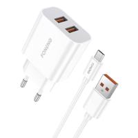 2x síťová nabíječka USB Foneng EU45 + kabel USB Micro 045514