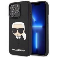 3D gumové pouzdro Karl Lagerfeld Karl's Head pro iPhone 14 Pro - černé 3666339086466