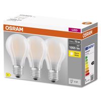 3PAK LED žárovka LED E27 A60 7,5W = 75W 1055lm 2700K Teplá bílá 300° Filament OSRAM BASE OSRLEDW3560