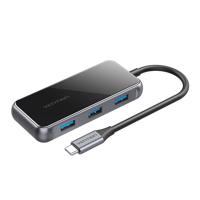 Adaptér 5v1 Vention TFBHB Rozbočovač USB-C na HDMI 4K@60Hz, 3x USB 3.0, PD (šedý)