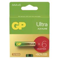 Alkalická baterie GP Ultra AAA (LR03) - 6 ks B0211V