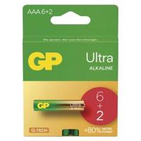 Alkalická baterie GP Ultra AAA (LR03) - 8 ks B02118