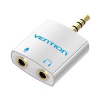 Audio adaptér 4-pinový 3,5mm samec na 2x 3,5mm samici Vention BDBW0 stříbrný