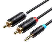 Audio kabel 3,5 mm na 2x RCA Vention BCLBI 3 m černý