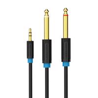 Audio kabel 3,5 mm TRS na 2x 6,35 mm Vention BACBG 1,5 m černý