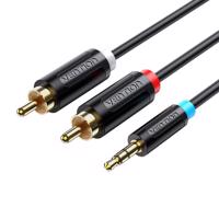 Audio kabel 3,5mm samec na 2x samec RCA adaptér Vention BCLBK 8m černý