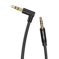 AUX 3,5 mm na 90°3,5 mm úhlový audio kabel Vention BAKBG-T 1,5 m černý