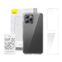 Baseus Crystal Series Clear case pro iPhone 11 pro max (průhledný) + tvrzené sklo + čisticí sada 047026