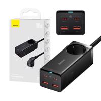 Baseus GaN3 Pro síťová nabíječka / napájecí lišta 2x USB + 2xUSB-C + AC, 100W (černá) 038288