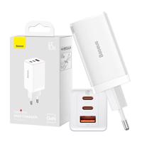 Baseus GaN5 Pro 2xUSB-C + USB síťová nabíječka, 65W (bílá) 038589 038589