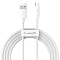 Baseus Simple Wisdom kabel micro USB na USB, 2,1 A, 1,5 m (bílý) 2 ks. 025440