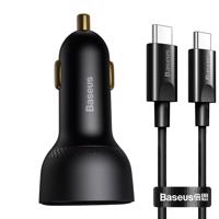 Baseus Superme USB nabíječka do auta, USB-C, 100W + kabel USB-C (černá) 027460 027460