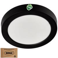 Berge Kulatý LED panel přisazený - černý - 18W - PC - neutrální bílá BPC007