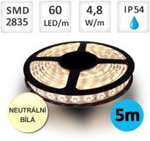 Berge LED pásek 5m 4,8W/m 60ks/m 2835 Neutrální bílá voděodolný ST4731