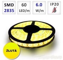 Berge LED pásek ŽLUTÝ 5m 60ks/m 3528 4.8W/m voděodolný-silikon BRG30209