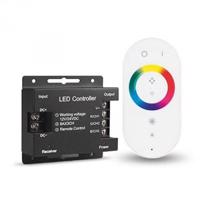 Berge RGB kontroler pro LED pásky 216W 18A, dotykové dálkové RF ovládání, bílý ovladač