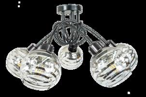 Berge Stropní svítidlo LED LOFT 5xE27 GLASS BALL stripes LK0003-5XK013