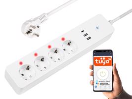 BLOW Inteligentní WiFi řízená prodlužovací lišta 1,5m se 4 zásuvkami 230V 2xUSB+USB-C WiFi TUYA