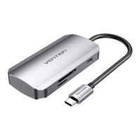 Dokovací stanice USB-C na 3x USB3.0, SD, TF, PD 0,15 m Vention TNHHB šedá