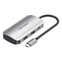 Dokovací stanice USB-C na 4x USB3.0, PD 0,15 m Vention TNBHB (šedá)