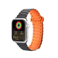 Dux Ducis Strap (Armor Version) pro Apple Watch SE/9/8/7/6/5/4/3/2/1 (41/40/38mm) magnetický - černý/oranžový 6934913035405