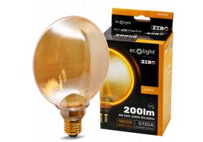 Eco Light Dekorativní LED žárovka E27 4W 200lm G130 Amber Retro - řada ZERO