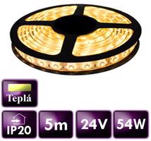 Eco Light LED pásek - SMD 2835 - 5m - 60LED/m - 10,8W/m - 24V - IP20 - teplá bílá EC79707