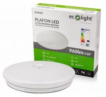 Eco Light LED stropní svítidlo PIR - 12W - IP44 - neutrální bílá - senzor pohybu EC20102