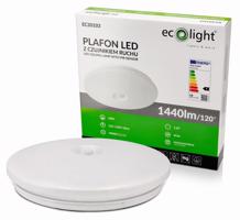 Eco Light LED stropní svítidlo - PIR - 18W - IP44 - neutrální bílá EC20103