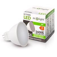 Eco Light LED žárovka MR16 12V 2W teplá bílá