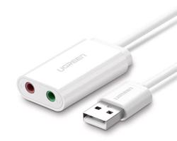 Externí zvuková karta USB UGREEN 15cm (bílá) 017737