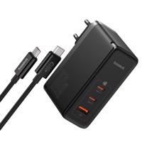 GaN Baseus GaN5 Pro 2x USB-C / USB-A 160W síťová nabíječka - černá + USB-C - USB-C 240W kabel - černý 6932172635046 6932172635046