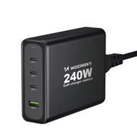 GaN Wozinsky WGCSB 240W USB-A / 3 x USB-C síťová nabíječka - černá 5907769308680 5907769308680