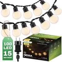 Girlanda zahradní světelný řetěz 16m 100x LED 3000K NESSA LUMILED