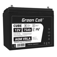 Green Cell CUBE AGM IP54 12V 75Ah VRLA Baterie Gel deep cycle powerchair  leisure baterie campervan AGM12V75AH-J neoriginální