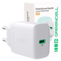 Green Cell Greencell PowerSource Solo30 Ladegerät USB C weiß Výkon Adapter 30W Power-Delivery CHARB-GC-30C-W