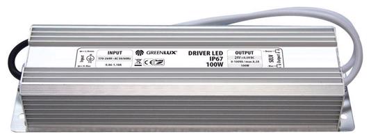 Greenlux DRIVER LED 24V IP67 100W GXLD030