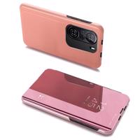 Hurtel Clear View Case flipové pouzdro Xiaomi Redmi K40 Pro+ / K40 Pro / K40 / Poco F3 růžové 5907769324895