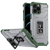 Hurtel Crystal Ring Case obrněný hybridní kryt + magnetický držák iPhone 13 Pro Max zelený 5907769330988