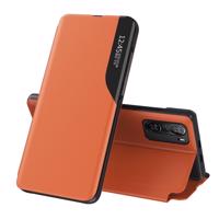 Hurtel Elegantní pouzdro Eco Leather View s flipovým krytem a funkcí stojánku Xiaomi Redmi K40 Pro+ / K40 Pro / K40 / Poco F3 oranžové 5907769324956