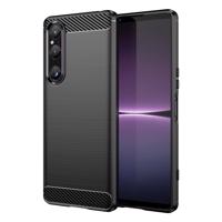 Hurtel Karbonové pouzdro pro Sony Xperia 1 V flexibilní silikonové karbonové pouzdro černé 5907769353772