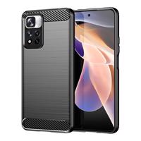 Hurtel Karbonové pouzdro s ohebným krytem Xiaomi Redmi Note 11 Pro+ 5G (Čína) / 11 Pro 5G (Čína) / Mi11i HyperCharge / Poco X4 NFC černé 5907769337468