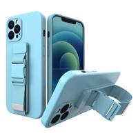 Hurtel Lanové pouzdro gelové pouzdro se šňůrkou na krk iPhone 8 Plus / iPhone 7 Plus modré 5907769328466