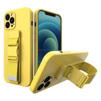 Hurtel Lanové pouzdro gelové pouzdro se šňůrkou na řetízek taška se šňůrkou na iPhone 12 Pro Max žlutá 5907769329067