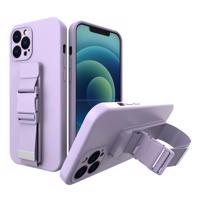 Hurtel Lanové pouzdro gelové pouzdro se šňůrkou řetízek kabelka šňůrka iPhone 12 Pro Max fialová 5907769329098