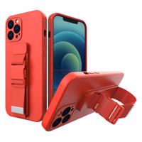 Hurtel Lanové pouzdro gelové pouzdro se šňůrkou řetízek kabelka šňůrka iPhone XS / iPhone X červená 5907769328527