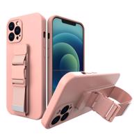 Hurtel Lanové pouzdro gelové pouzdro se šňůrkou řetízek taška šňůrka iPhone 11 Pro růžová 5907769328626