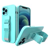 Hurtel Lanové pouzdro gelové pouzdro se šňůrkou řetízek taška šňůrka iPhone 12 mini světle modrá 5907769328817