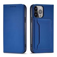 Hurtel Magnet Card Case pro iPhone 13 pouzdro na karty peněženka držák karet modrá 5907769342370