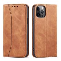 Hurtel Magnet Fancy Case pro iPhone 12 Pro Max peněženkové pouzdro stojánek na karty hnědý 5907769341618